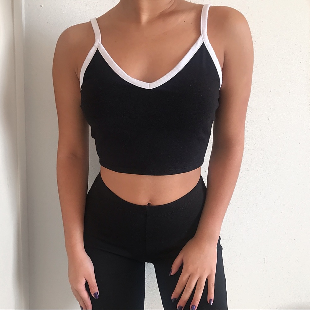 Black and White Crop Top